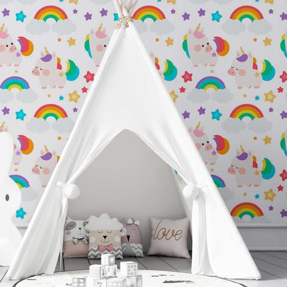 Imagem de Papel De Parede Adesivo Infantil Unicornio N03030 0,58X3,00M