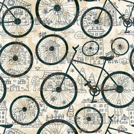 Imagem de Papel De Parede Adesivo Lavável Bicicleta 15M