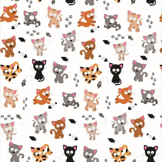 Imagem de Papel De Parede Adesivo Lavável Gatos 12M