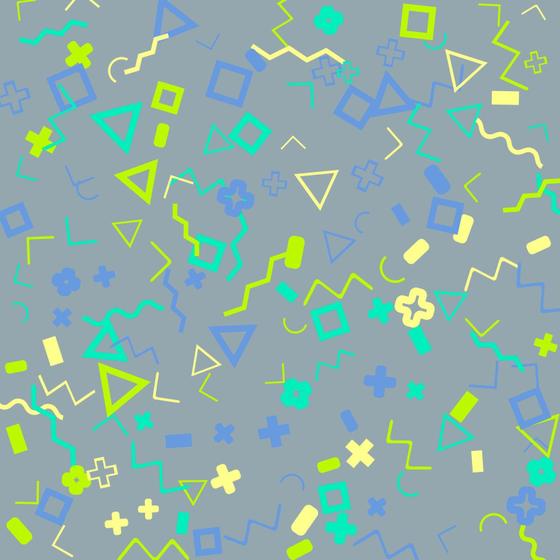 Imagem de Papel De Parede Adesivo Lavável Infantil Formas Geométricas Aleatórias Verdes Memphis Quarto Sala De Jogos