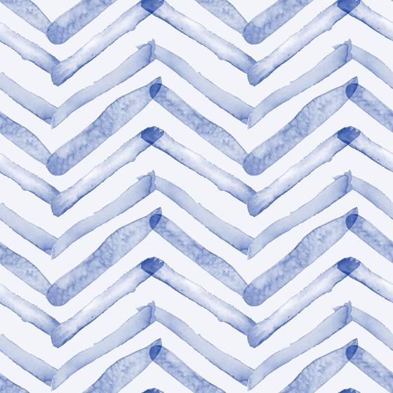 Imagem de Papel De Parede Adesivo Lavável Linhas Azuis Pintadas Em Tinta Óleo Com Fundo Branco Chevron Quarto Sala de Estar