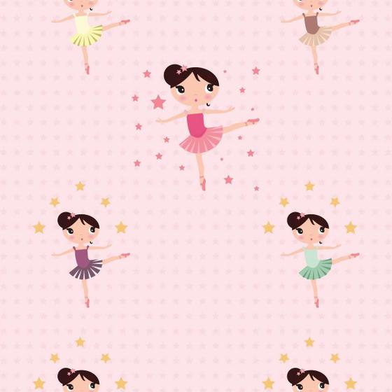 Imagem de Papel De Parede Adesivo Lavável Menina Bailarina 12M