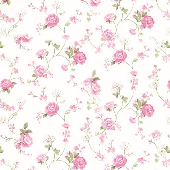 Imagem de Papel De Parede Adesivo Lavável Mini Rosas 18M