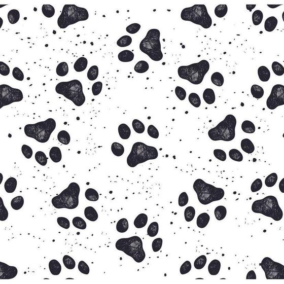 Imagem de Papel De Parede Adesivo Lavável para Sala/Consultório/Veterinário/Quarto - Patinhas Pegadas