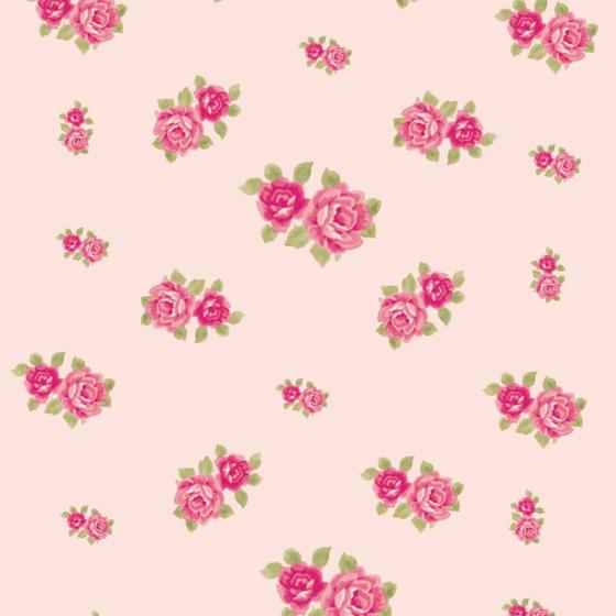 Imagem de Papel De Parede Adesivo Lavável Rosas Com Fundo Rosê 3M