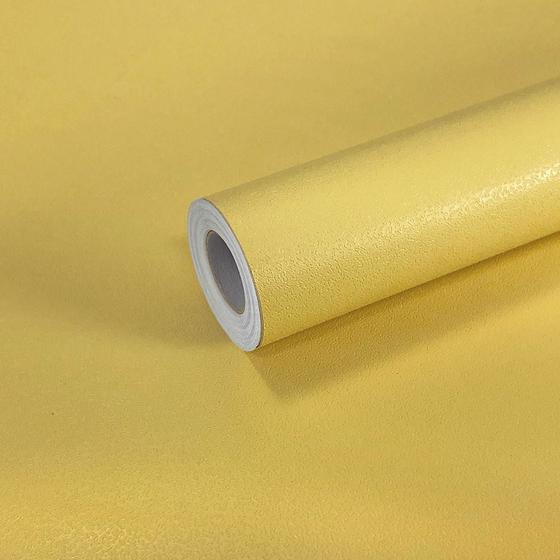 Imagem de Papel de Parede Adesivo Lavavel Texturizado Casca Amarelo