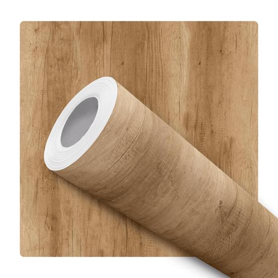 Imagem de Papel De Parede Adesivo Lavável Tons Madeira Liso Sala Quarto 