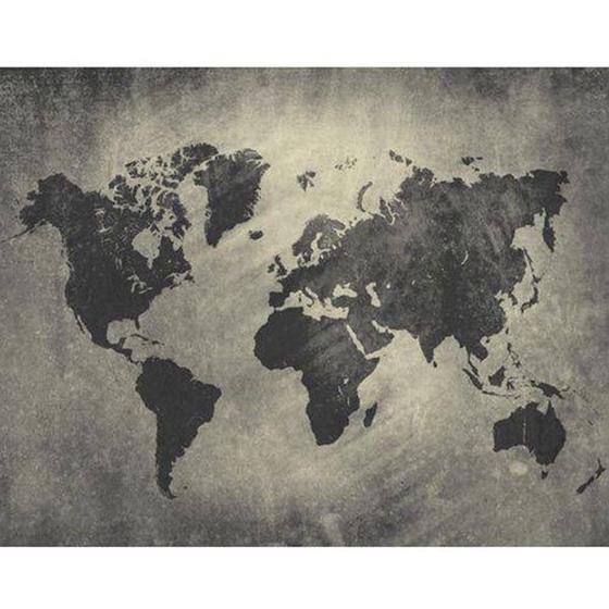 Imagem de Papel De Parede Adesivo Mapa Múndi Cimento Queimado