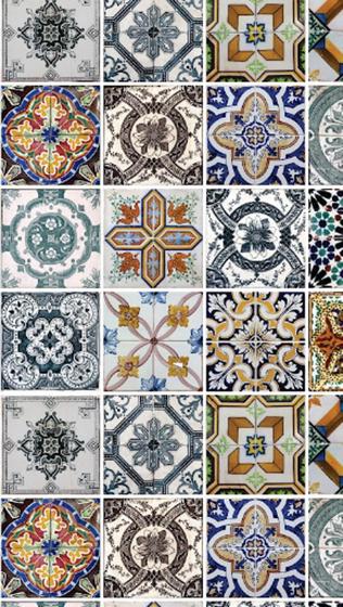 Imagem de Papel de Parede Adesivo  para Banheiro Cozinha Azulejo Português AZ 38