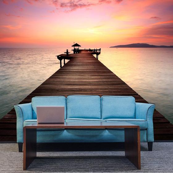 Papel de Parede Adesivo Personalizado, Deck, Lago, Rio, Paisagem Menor preço em Papel de Parede Adesivo Personalizado, Deck, Lago, Rio, Paisagem