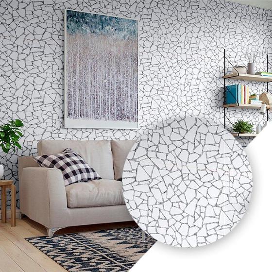 Imagem de Papel de Parede Adesivo PVC Estampa Pedregulhos Decoração - 5 Metros