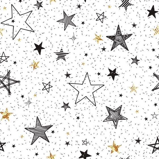 Imagem de Papel de Parede Adesivo Quarto de Bebê Com Estrelas