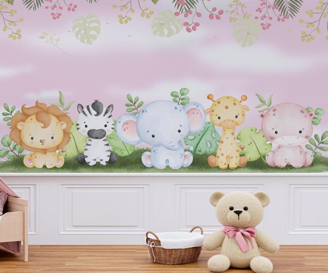 Imagem de Papel de Parede Adesivo Safari  flores Menina 140AX250L - ALGIDECOR