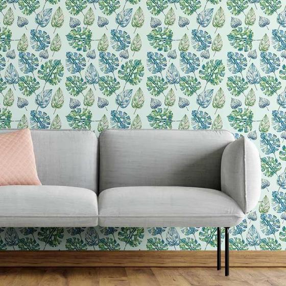 Imagem de Papel De Parede Adesivo Tropical Folhas N05227 0,58X3,00M