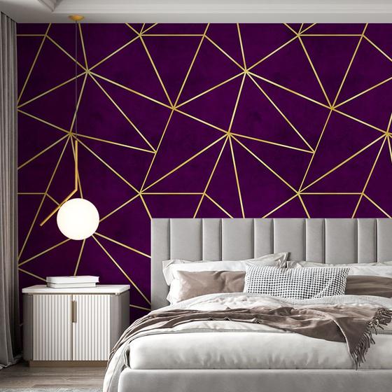 Papel De Parede Adesivo Zara Roxo Dark Com Dourado Menor preço em Papel De Parede Adesivo Zara Roxo Dark Com Dourado
