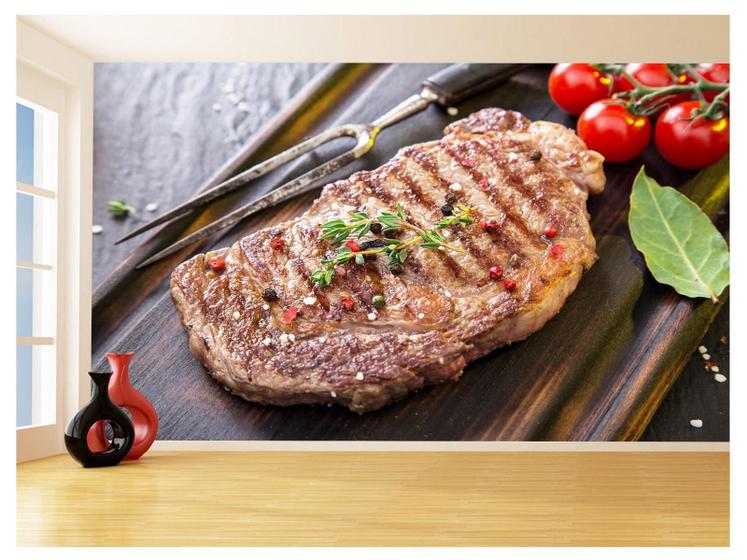 Imagem de Papel De Parede Alimentos Carne Churrasco Bife 3,5M Al283