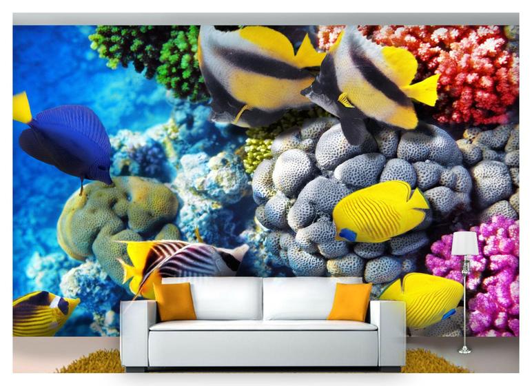 Imagem de Papel De Parede Animais Fundo Do Mar Coral 3D Anm205