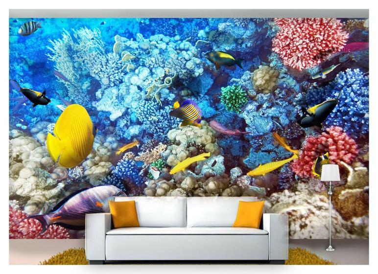 Imagem de Papel De Parede Animais Fundo Do Mar Coral 3D Anm206