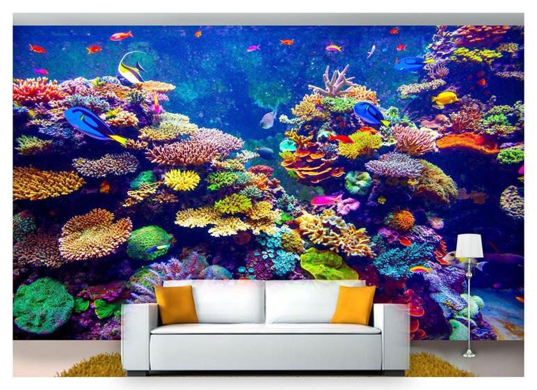 Imagem de Papel De Parede Animais Fundo Do Mar Coral 3D Anm217