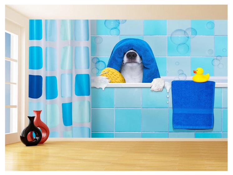 Imagem de Papel De Parede Animal Cão Petshop Banho Tosa 3,5M Anm400