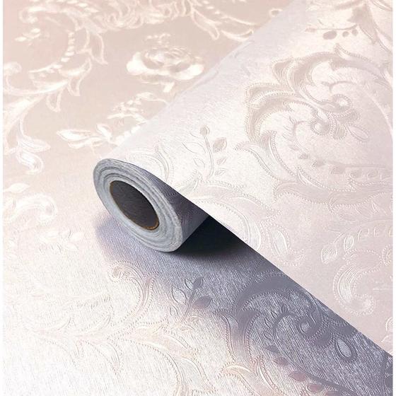 Imagem de Papel de Parede Arabesco Perola 500x60cm Adesivo Texturizado Para Decoração Moderna Revestimento