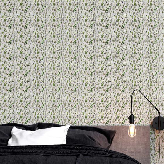 Imagem de Papel de parede Auto Colante folhagem natureza verde natural Lavavel Decorativo quarto sala 3m