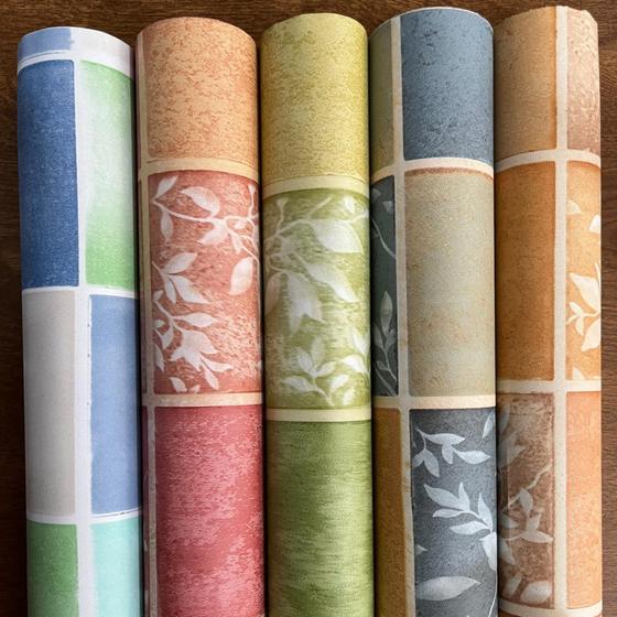 Imagem de Papel De Parede Autoadesivo Com Textura Azulejo 2mx61cm Impermeável