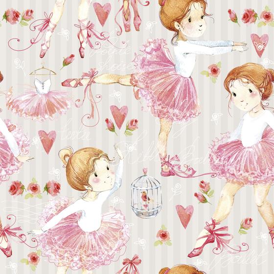 Imagem de Papel de Parede Autoadesivo Vinílico Reforma Bailarina Rosa Infantil Maternidade Menina Aquarela