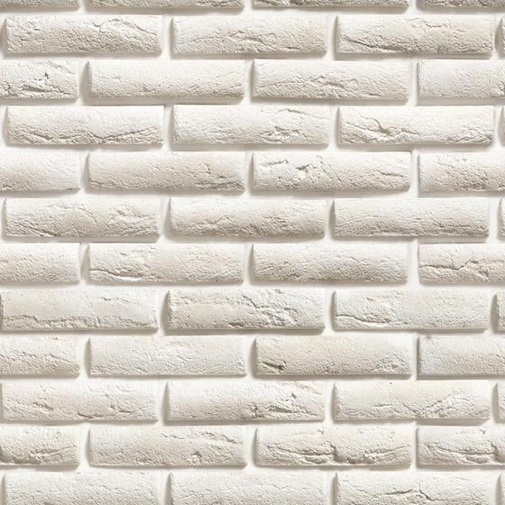 Imagem de Papel de Parede autocolante - Estilo Pedra tijolos tons Brancos 3D - Vinil