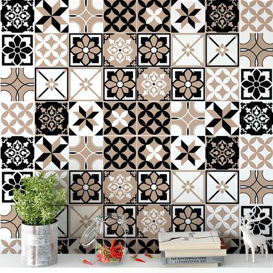 Imagem de Papel de Parede Azulejo Ladrilho Hidráulico 10 Metros