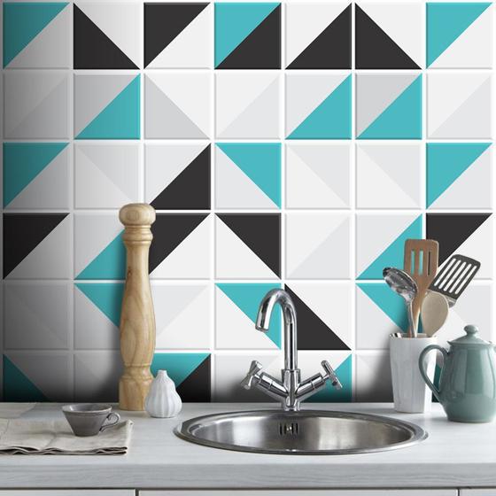 Papel de Parede Azulejo para Cozinha Retângulo - Várias Cores Menor preço em Papel de Parede Azulejo para Cozinha Retângulo - Várias Cores