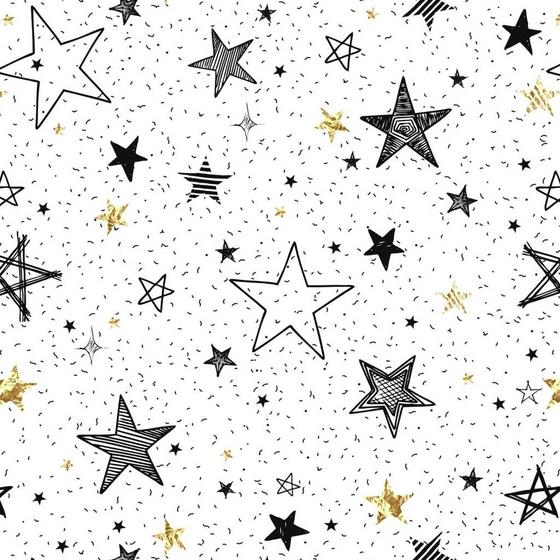 Imagem de Papel De Parede Baby Estrelas Com Fundo Branco - 3,00x0,50m