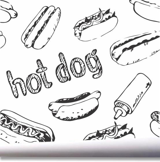 Imagem de Papel De Parede Cachorro Quente Lanches Hot Dog Gourmet A593