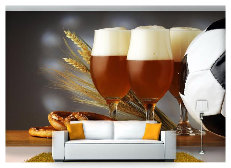 Imagem de Papel De Parede Cerveja Pretzel Futebol Bola 3D Al61