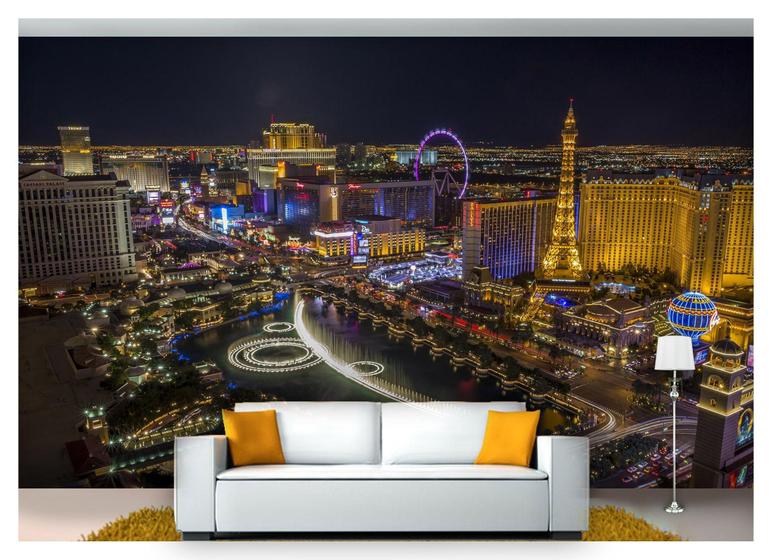 Imagem de Papel De Parede Cidade Prédios Las Vegas 3D 6M² Ncd243