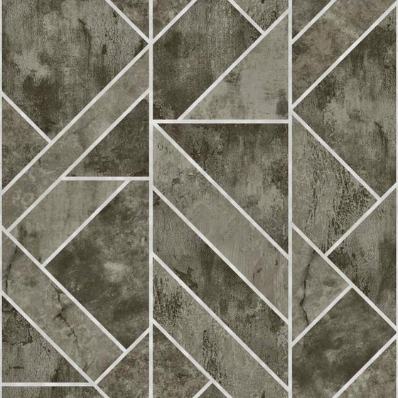 Imagem de Papel de Parede Colorkey - Col1016 Geométrico Prata - Rolo Fechado de 53cm x 10Mts
