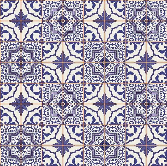 Imagem de Papel de Parede Contact Decorado 45cm x 10m Azulejo Português Plastcover - De Casa Magazine