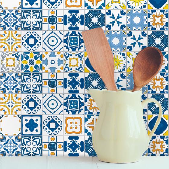 Imagem de Papel de Parede Cozinha Azulejo Renascença Rolo 57x270cm