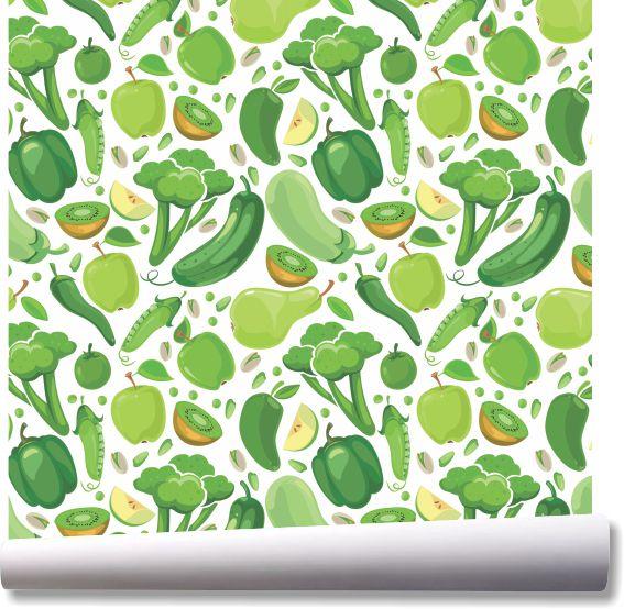 Imagem de Papel de parede cozinha verduras frutas legumes comida A104