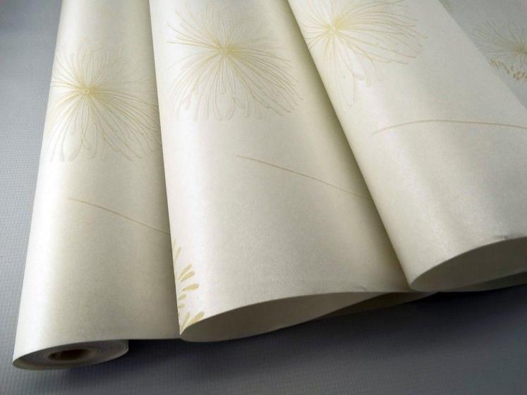 Imagem de Papel de Parede - Creme Claro com Detalhes em Marfim - Rolo com 10m x 53cm - LMS-PPY-901