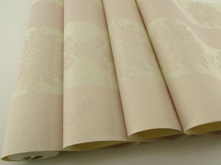 Imagem de Papel de Parede - Creme com detalhes Rosa - Rolo com 10m x 53cm - LMS-PPD-W2003-5