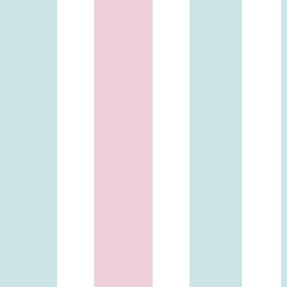 Imagem de Papel de Parede Decorativo Listrado Baby Azul e Rosa 3,3m