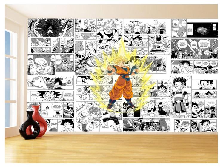 Imagem de Papel De Parede Dragon Ball Goku Página Manga 3,5M Dbz660