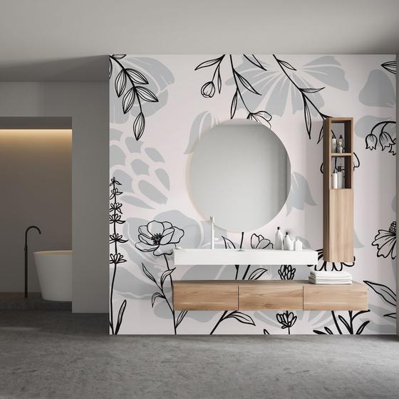 Imagem de Papel de Parede Floral Boho Sala Quarto Cozinha Painel 9m²