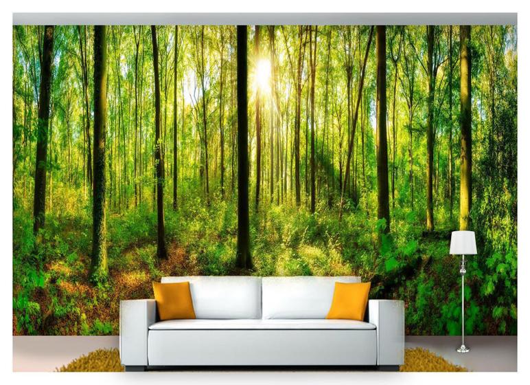 Imagem de Papel De Parede Floresta Natureza Árvores 3D 3M² Xna190