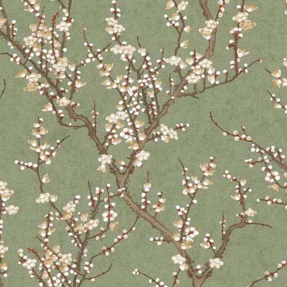 Imagem de Papel de Parede Hana Floral Verde 19034