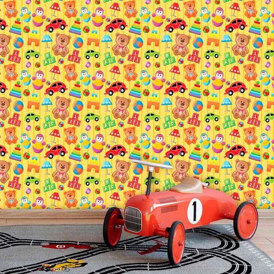 Imagem de Papel de Parede Infantil Auto Adesivo Lavável Boy Car