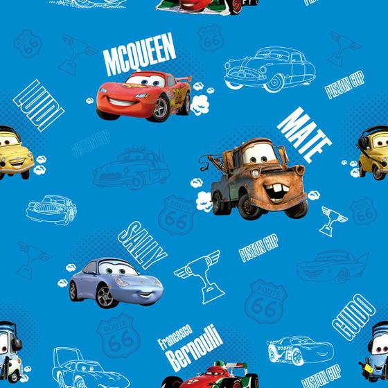 Imagem de Papel de Parede Infantil Carros Mcqueen Azul