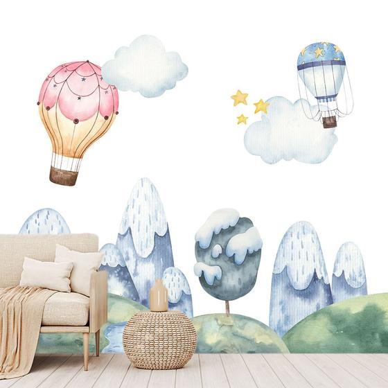 Imagem de Papel de Parede Infantil Quarto Criança Balão Sala Painel - 456pcp