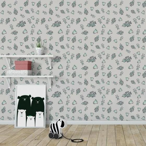 Papel de Parede Infantil Robô Ursinho Baby Menor preço em Papel de Parede Infantil Robô Ursinho Baby